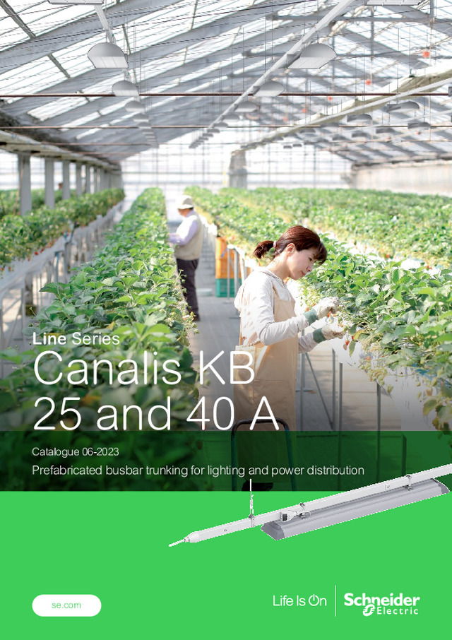 Prefabricerad kanalskena för belysning och kraftfördelning, Canalis KB