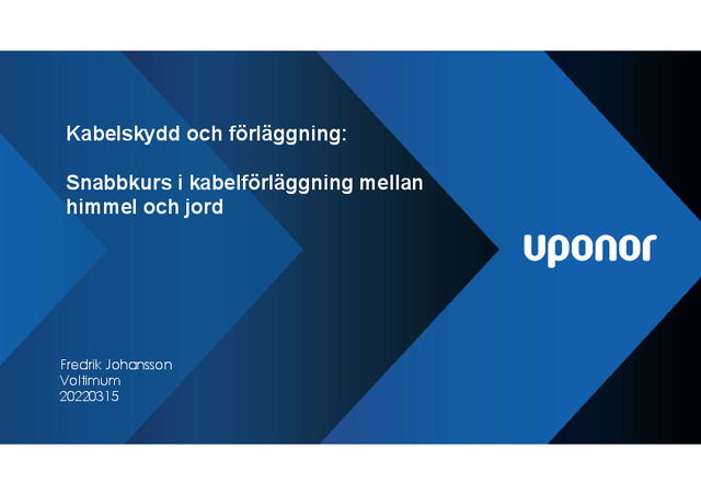 Elseminarium guld 20220315 kl10: Snabbkurs i kabelförläggning mellan himmel och jord