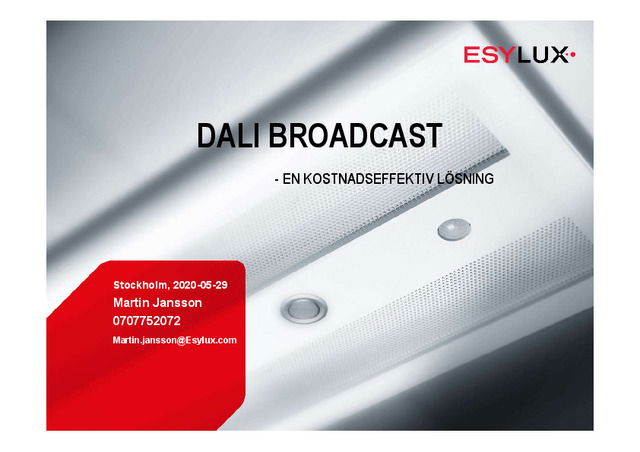 Voltimum avancerar presentation: Esylux - Så funkar sensorer och belysningsautomation