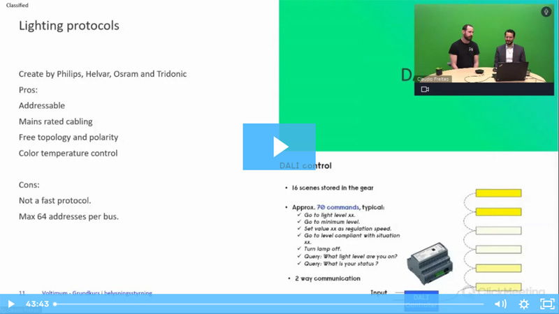 Elseminarium guld: Grundkurs i belysningstyrning 2