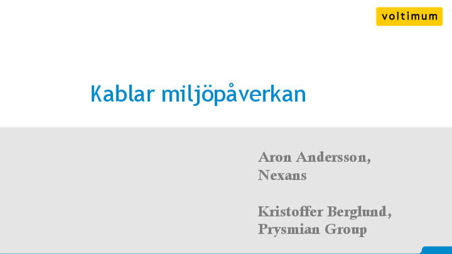 Elseminarium 2022 nov: Kablars miljöpåverkan