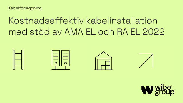 Elseminarium 2022 nov: Kabelinstallation med stöd av AMA EL och RA EL 2022