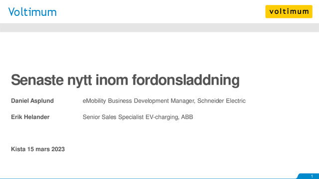 Elseminarium 2023 mars: Få koll på det senaste inom fordonsladdning